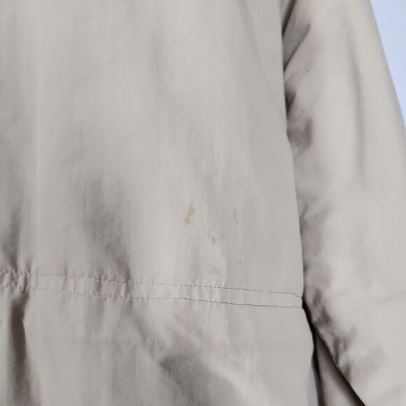 Lands End Barn Coat Mens XL Tan Zip Made in USA Flannel Lined Jacket Outerwear - Picture 9 of 13